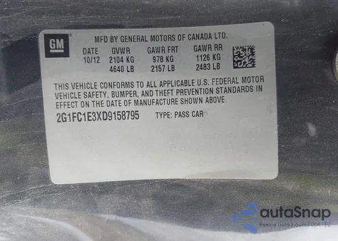 2013 Chevrolet Camaro 2Lt from USA, damaged, VIN 2G1FC1E3XD9158795